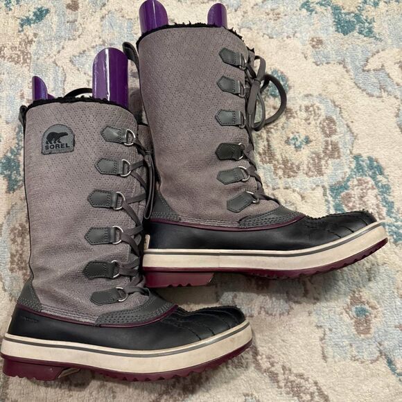 Sorel Tivoli Tall Gray Winter Boots Size 8 - Picture 2 of 9